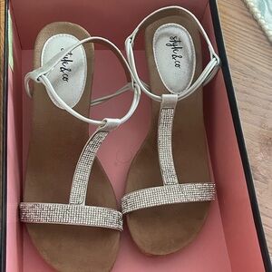 Style & Co. Cream Sandals with Sparkling Accents